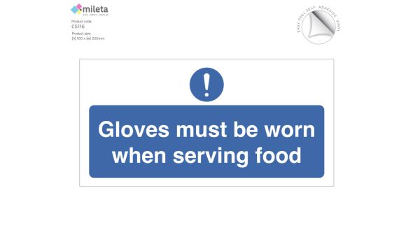 Gloves Must Be Worn When Serving Food Notice