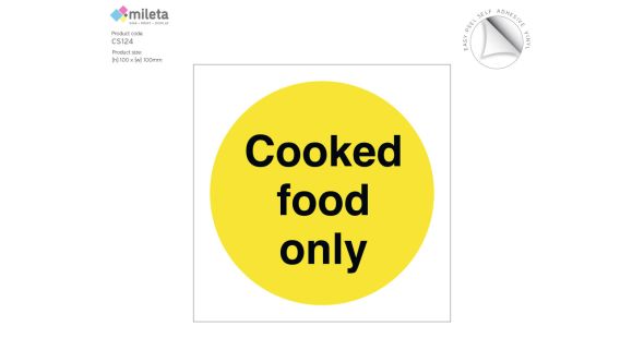 Cooked food only storage label