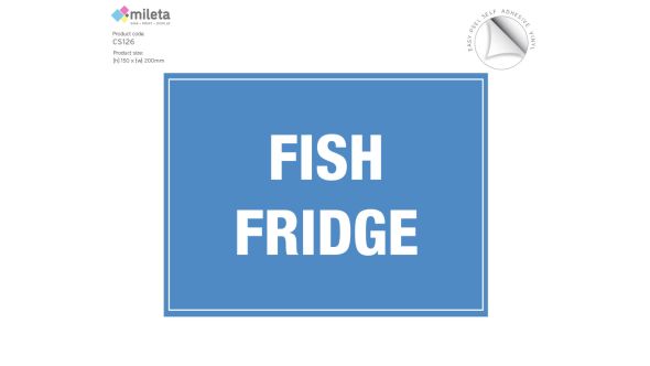 Fish fridge storage label - large