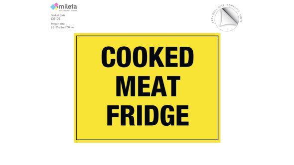 Cooked meat fridge storage label - large
