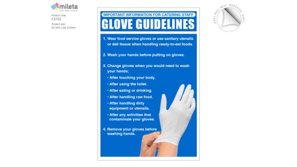 Catering staff food service glove guidelines notice