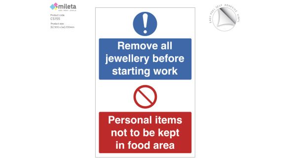 Remove All Jewellery and Personal Items Notice