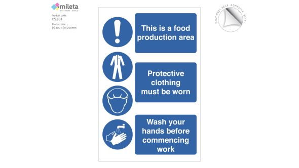 3 Part Food Production Staff Hygiene Safety Notice