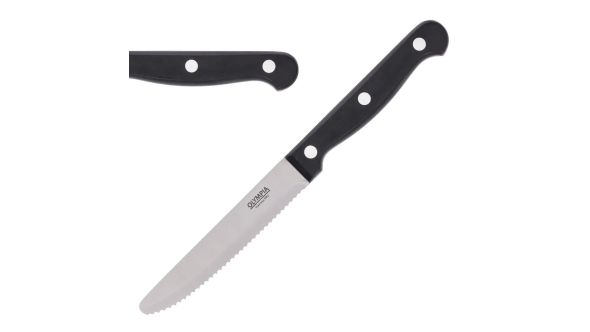 Olympia Taverna Rounded Steak Knives with Black Handles (12 Pack) BF1119S