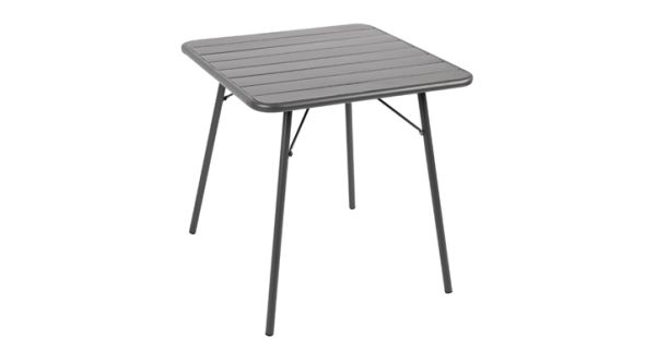 Bolero Amalfi Slatted Square Steel Folding Table Grey 700mm CS730