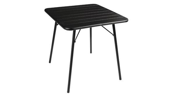 Bolero Amalfi Slatted Square Steel Folding Table Black 700mm CS731