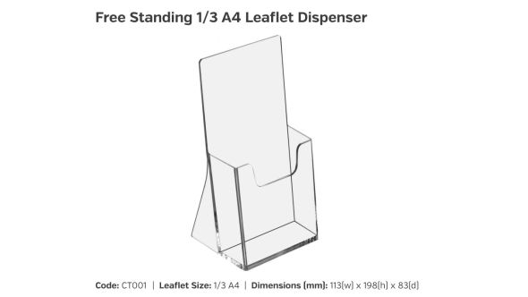 1/3 A4 Freestanding Leaflet Dispenser