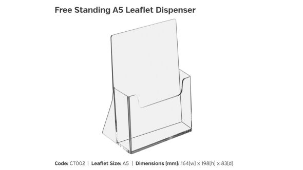 A5 Freestanding Leaflet Dispenser