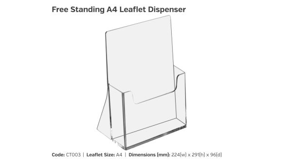 A4 Freestanding Leaflet Dispenser