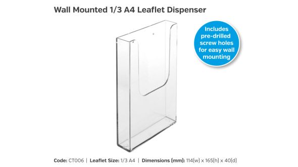 1/3 A4 Wall Mounted Leaflet Dispenser