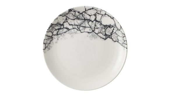 Churchill Kintsugi Accents Quartz Black Evolve Coupe Plates 220mm (12 Pack) KAQBEVP81