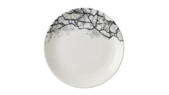 Churchill Kintsugi Accents Quartz Black Evolve Coupe Plates 165mm (12 Pack) KAQBEVP61