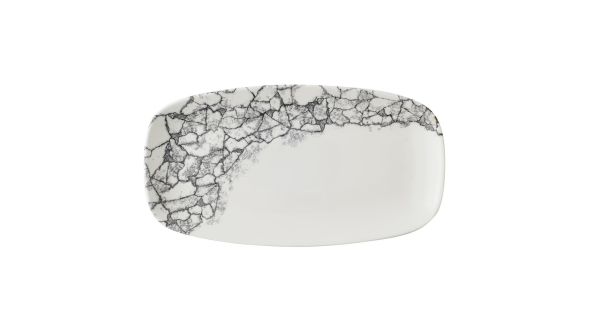 Churchill Kintsugi Accents Chefs Oblong Plates Quartz Black 355x189mm (6 Pack) KAQBXO141