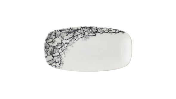 Churchill Kintsugi Accents Chefs Oblong Plates Quartz Black 298x153mm (12 Pack) KAQBXO111