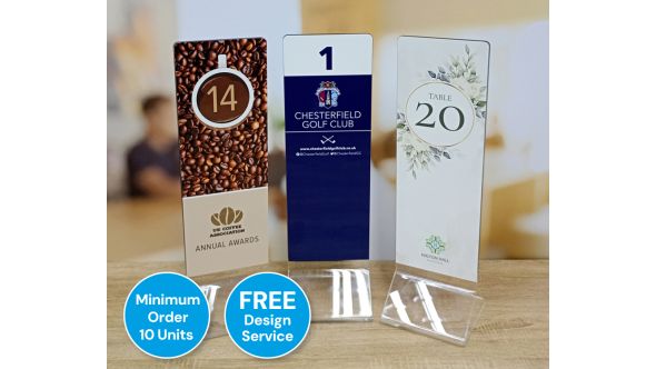 Clear Acrylic Function Room Table Numbers - Any Number, Any Design