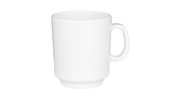 Olympia Kristallon Melamine Mugs White 340ml 12oz (6 Pack) S-3574