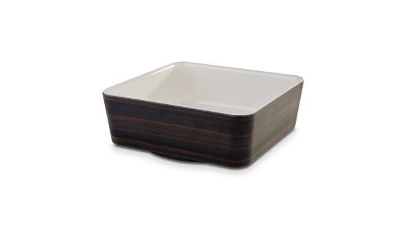 APS+ Melamine Square Bowl Oak and Cream 1.5Ltr 15216
