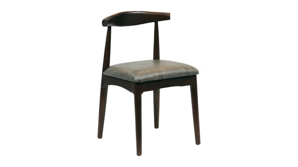 Everyday Austin Dining Chair Dark Walnut with Helbeck Saddle Ash Seat (2 Pack) CX429