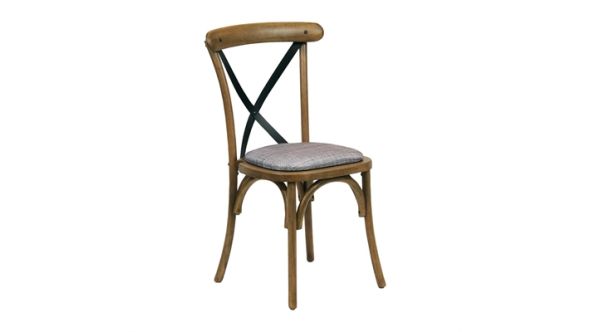 Everyday Bristol Dining Chair Weathered Oak with Padded Seat Helbeck Charcoal (2 Pack) CX445