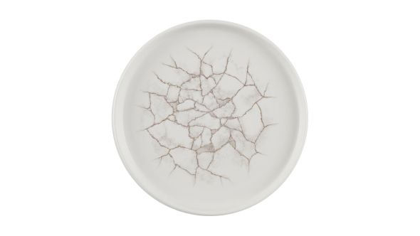 Churchill Studio Prints Kintsugi Agate Walled Plates Grey 220mm (6 Pack) KTAGWP211