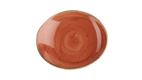 Churchill Stonecast Oval Coupe Plates Orange 192mm (12 Pack) SSOSOP7 1