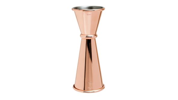 Beaumont Copper Plated Banded Jigger Measure 25ml/35ml/50ml 3181