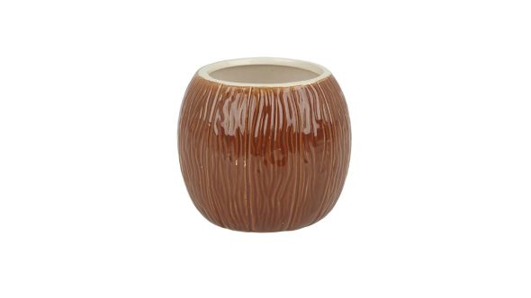 Beaumont Ceramic Coconut Tiki Mug Medium Brown 500ml 3406