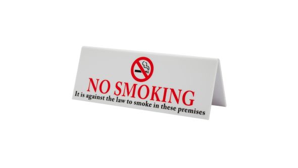 Beaumont No Smoking Table Sign Plastic 3452