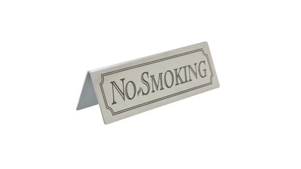 Beaumont No Smoking Stainless Steel Table Sign 3455