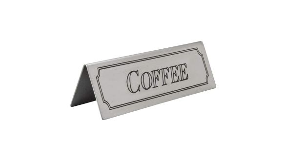Beaumont Coffee Stainless Steel Table Sign 3465