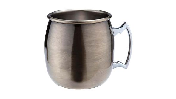Beaumont Antique Brass Plated Curved Moscow Mule Mug 500ml 3656