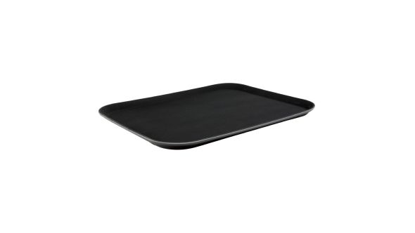 Beaumont Plastic Rectangular Non-Slip Tray Black 360x462mm 3681