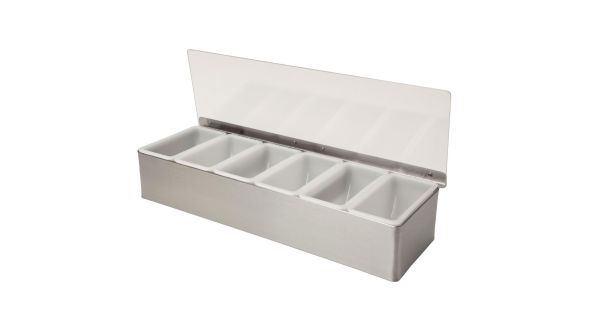 Beaumont 6 Compartment Condiment Holder Stainless Steel 3763