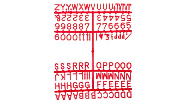 Beaumont Letter Set (660 Characters) Red 12mm 3861R