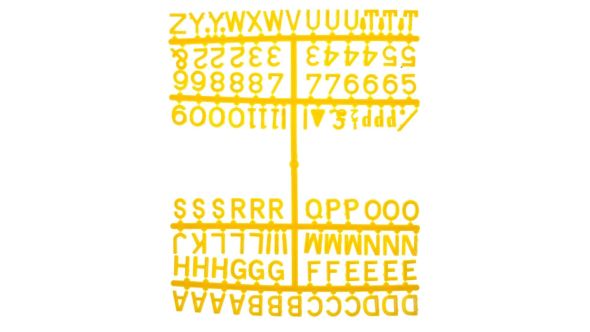 Beaumont 12mm Letter Set (660 characters) Yellow 3861Y