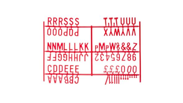 Beaumont 20mm Letter Set (540 characters) Red 3862R