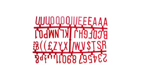 Beaumont 31mm Letter Set (390 characters) Red 3863R