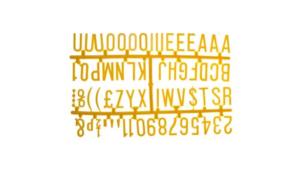 Beaumont 31mm Letter Set (390 characters) Yellow 3863Y