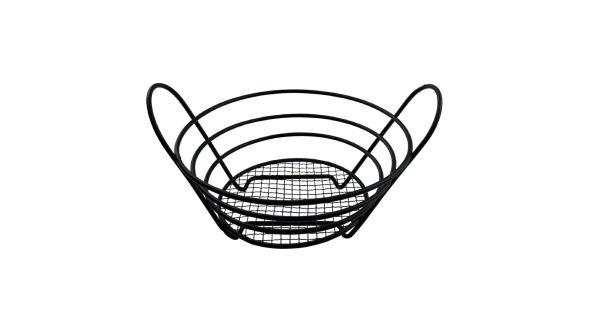 Beaumont Bread Basket with Handles Black 203mm BBT-8RBK