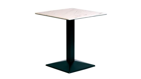 Everyday Turin Metal Base 700mm Square Dining Table with Laminate Top in Marble CZ814