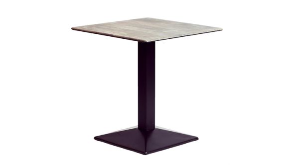 Everyday Turin Metal Base 700mm Square Dining Table with Laminate Top in Concrete CZ815