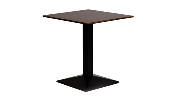 Everyday Turin Metal Base 700mm Square Dining Table with Laminate Top in Walnut CZ817