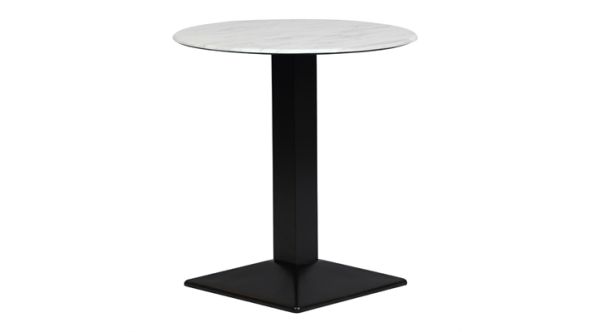 Everyday Turin Metal Base 600mm Round Dining Table with Laminate Top in Marble CZ818