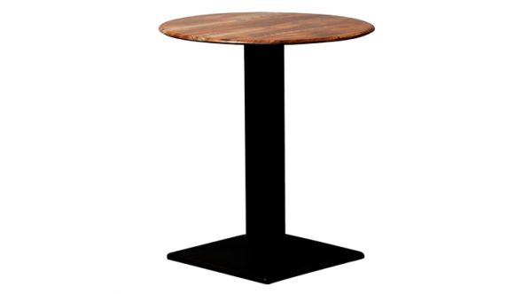 Everyday Turin Metal Base 600mm Round Dining Table w/Laminate Top in Planked Oak CZ820