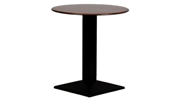 Everyday Turin Metal Base 600mm Round Dining Table with Laminate Top in Walnut CZ821
