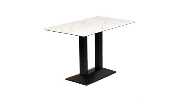 Everyday Turin Metal Base Rectangle Dining Table with Laminate Top in Marble CZ822