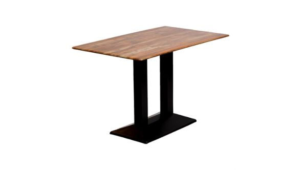 Everyday Turin Metal Base Rectangle Dining Table with Laminate Top in Planked Oak CZ824