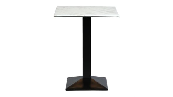 Everyday Turin Metal Base 700mm Square Poseur Table with Laminate Top in Marble CZ830