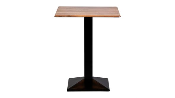 Everyday Turin Metal Base 700mm Square Poseur Table w/Laminate Top in Planked Oak CZ832