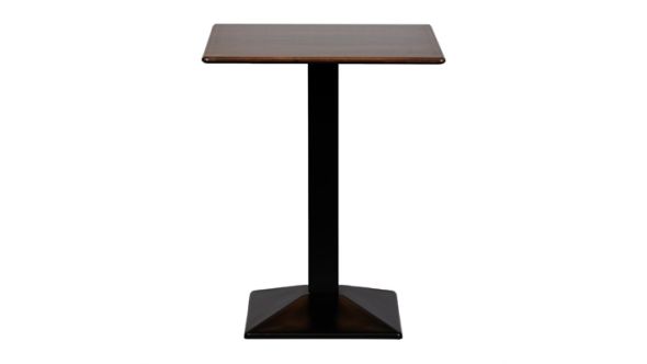 Everyday Turin Metal Base 700mm Square Poseur Table with Laminate Top in Walnut CZ833